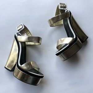 Giuseppe Zanotti Design Metallic Chunky Heels Platform